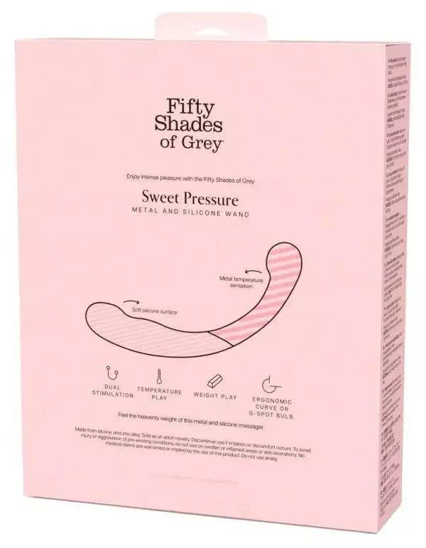 Fifty Shades of Grey Metal and Silicone Wand Sweet Pressure, Doppeldildo 21,5 cm – Verpackung B