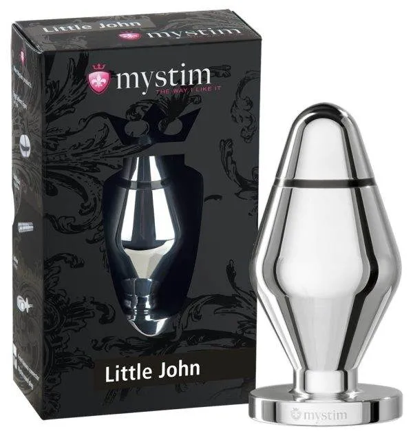 Mystim Butt Plug Little John - E-Stim Analtoy, Ø 5 cm, Metall, Erotikspielzeug