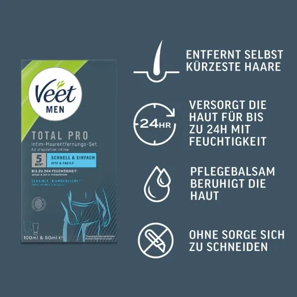 Veet Men TOTAL PRO Intim-Haarentfernungs-Set Veet Men TOTAL PRO Intim-Haarentfernungs-Set