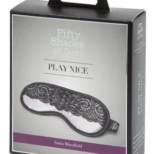 Fifty Shades of Grey Play Nice Satin Augenmaske, Silber/Schwarz Fifty Shades of Grey Play Nice Satin Augenmaske, Silber/Schwarz – Bild 1