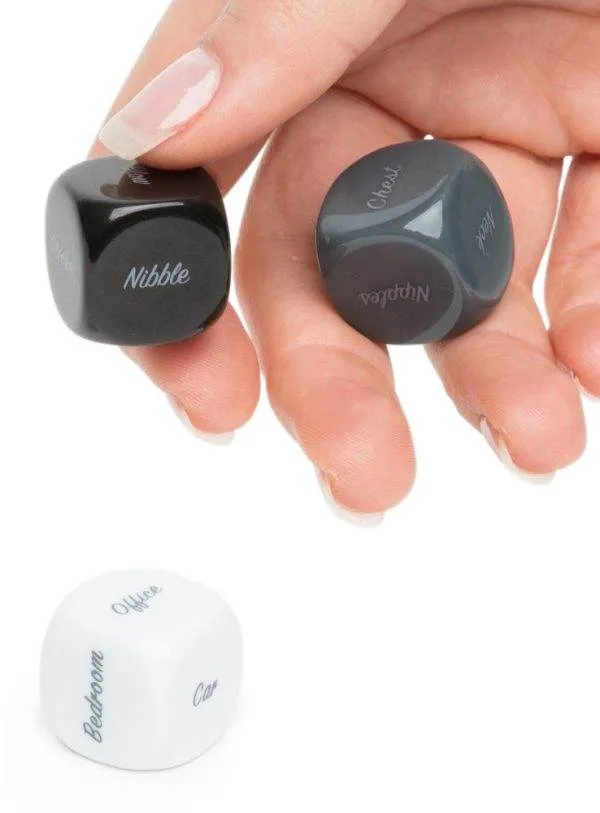 Fifty Shades of Grey Play Nice Kinky Würfel-Set, 3-teilig, Kink Dice für Paare, edle Optik, BDSM-Spielzeug, Vorspiel-Würfel, Erotik-Spaß