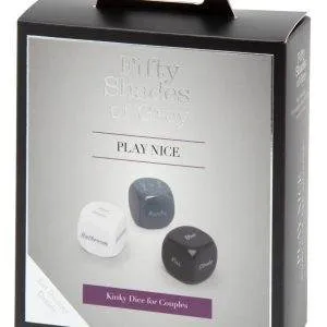 Fifty Shades of Grey Play Nice Kinky Würfel-Set, 3-teilig, Kink Dice für Paare, edle Optik, BDSM-Spielzeug, Vorspiel-Würfel, Erotik-Spaß