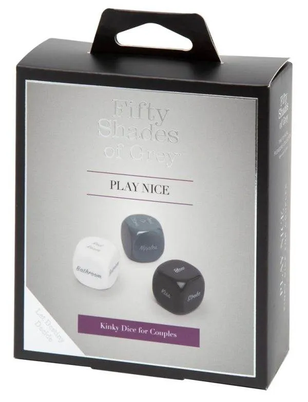 Fifty Shades of Grey Play Nice Kinky Würfel-Set, 3-teilig, Kink Dice für Paare, edle Optik, BDSM-Spielzeug, Vorspiel-Würfel, Erotik-Spaß