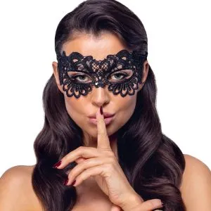 Schwarze Spitzen-Augenmaske - Elegantes Accessoire für geheimnisvolle Nächte Schwarze Spitzen-Augenmaske - Elegantes Accessoire für geheimnisvolle Nächte – Bild 2