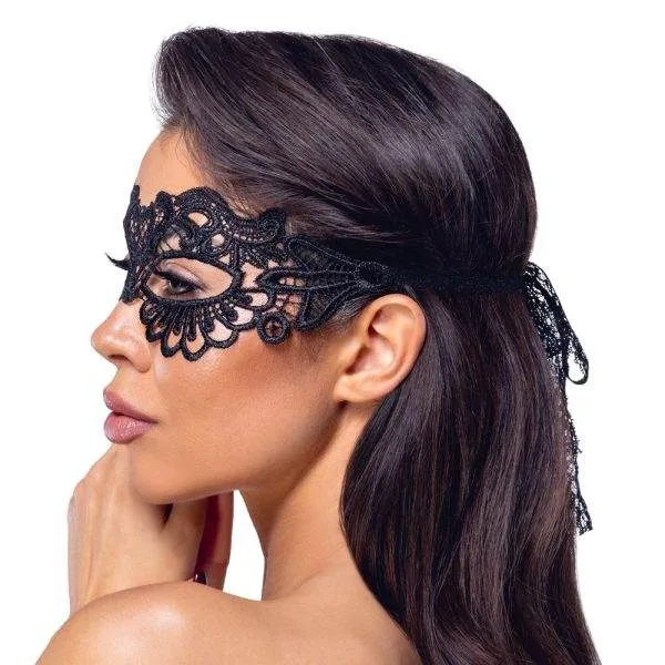 Schwarze Spitzen-Augenmaske - Elegantes Accessoire für geheimnisvolle Nächte Schwarze Spitzen-Augenmaske - Elegantes Accessoire für geheimnisvolle Nächte