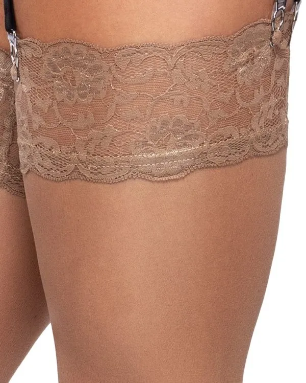 Cottelli LEGWARE Seidige Nudefarbene Spitzenstrümpfe Cottelli LEGWARE Seidige Nudefarbene Spitzenstrümpfe