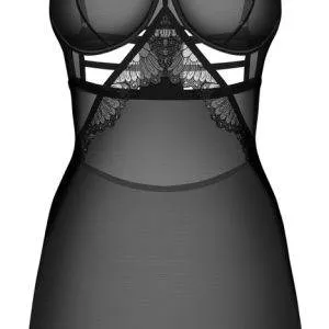 Obsessive Arrowel Schwarzes Negligé - Figurbetontes Powernet-Transparenz Dessous Obsessive Arrowel Schwarzes Negligé - Figurbetontes Powernet-Transparenz Dessous – Bild 3