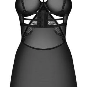 Obsessive Arrowel Schwarzes Negligé - Figurbetontes Powernet-Transparenz Dessous Obsessive Arrowel Schwarzes Negligé - Figurbetontes Powernet-Transparenz Dessous – Bild 4