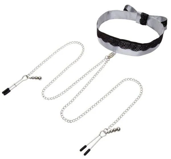 Fifty Shades of Grey - Sweet Play Nice Satin Collar & Nipple Clamps Fifty Shades of Grey - Sweet Play Nice Satin Collar & Nipple Clamps