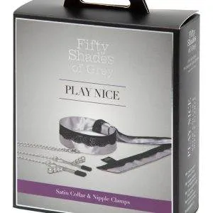 Fifty Shades of Grey - Sweet Play Nice Satin Collar & Nipple Clamps Fifty Shades of Grey - Sweet Play Nice Satin Collar & Nipple Clamps – Bild 1