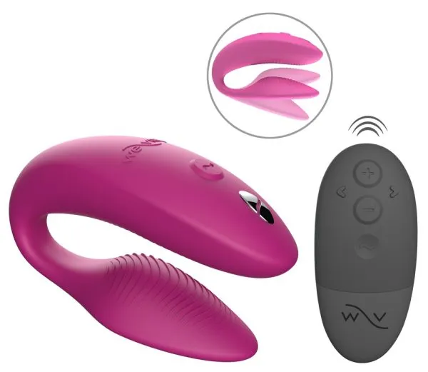 We-Vibe Sync2 Paarvibrator - 10 Vibrationsmodi - G-Zone Stimulation - Fernbedienung & App-Steuerung - Wasserdicht - Wiederaufladbar
