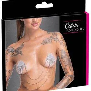 Cottelli ACCESSOIRES Silber Glitzer Nipple Sticker Quadrat