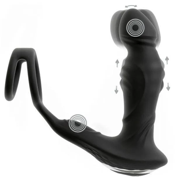Rebel RC Prostata-Vibrator mit Perineum-Auflegevibrator, Moving Rings und Nodding Funktion, schwarz Rebel RC Prostata-Vibrator mit Perineum-Auflegevibrator, Moving Rings und Nodding Funktion, schwarz