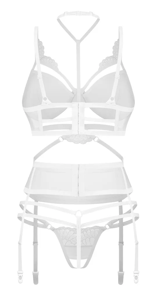 Obsessive Premium Set Premier Verführung Weiß BH Strapsgürtel Ouvert-String Obsessive Premium Set Premier Verführung Weiß BH Strapsgürtel Ouvert-String