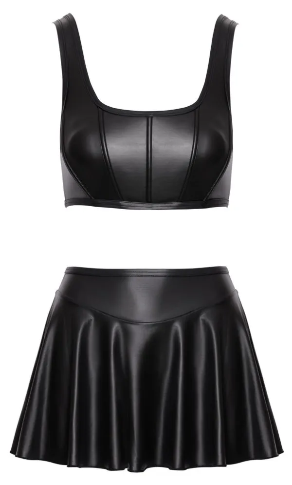 Cottelli PARTY Corsagentop und Minirock Set - Schwarz - Mattlook Cottelli PARTY Corsagentop und Minirock Set - Schwarz - Mattlook
