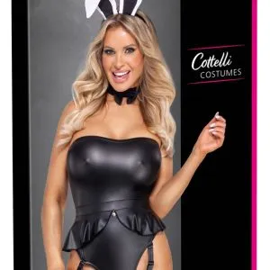 Cottelli COSTUMES Schwarzer Hase Bunny-Kostüm - Größe S/M - Schwarz