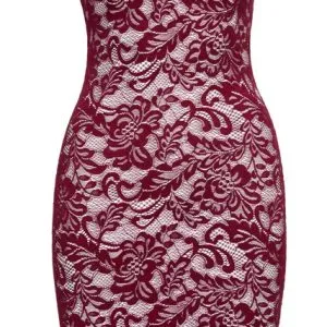 Cottelli LINGERIE - Enges tailliertes Spitzenkleid in Bordeauxrot Cottelli LINGERIE - Enges tailliertes Spitzenkleid in Bordeauxrot – Bild 5
