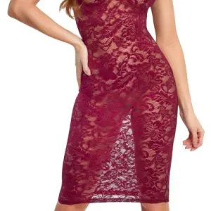 Cottelli LINGERIE - Enges tailliertes Spitzenkleid in Bordeauxrot Cottelli LINGERIE - Enges tailliertes Spitzenkleid in Bordeauxrot – Bild 3