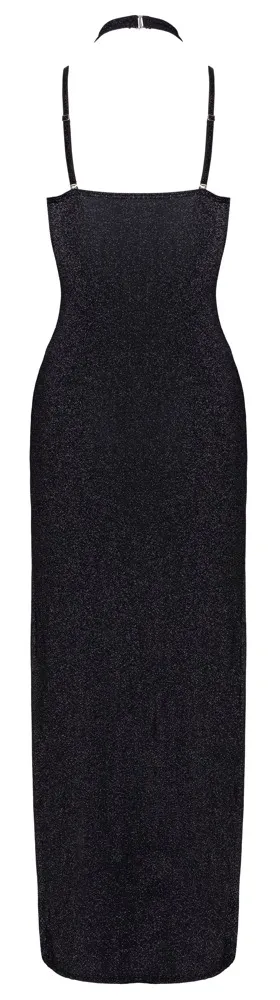 Cottelli PARTY Glamorous Silver Black Maxi Dress Cottelli PARTY Glamorous Silver Black Maxi Dress