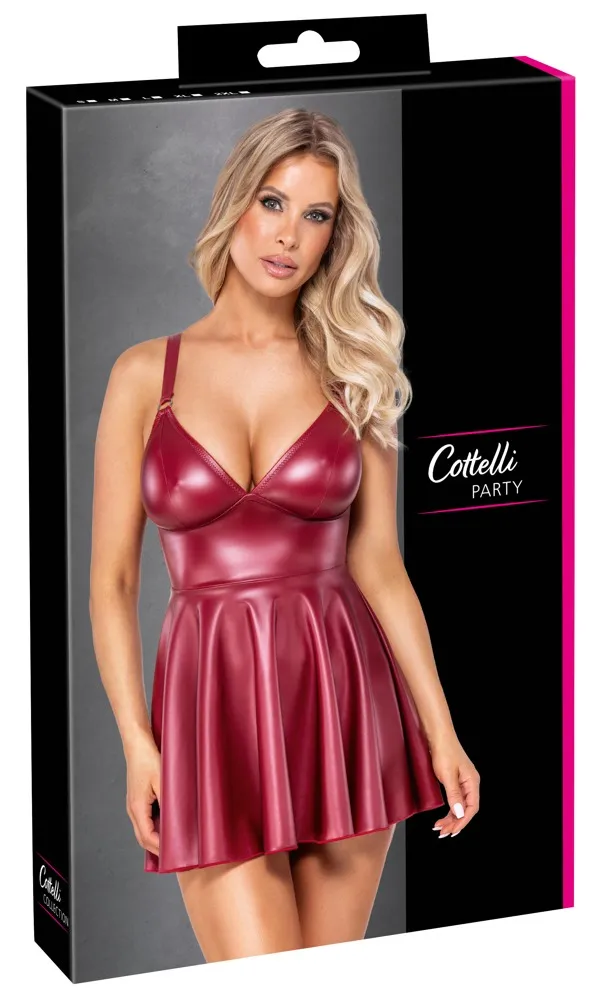 Cottelli PARTY Träger-Minikleid Rot Mattlook