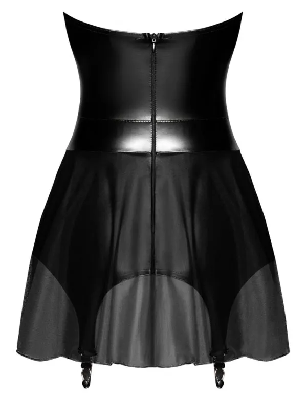 Noir Schwarzes Tube-Minikleid mit Straps-Corsage Noir Schwarzes Tube-Minikleid mit Straps-Corsage