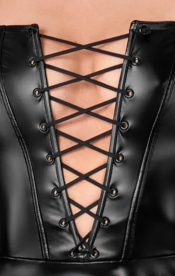 Noir Träger-Minikleid Powerwetlook Schwarz Noir Träger-Minikleid Powerwetlook Schwarz