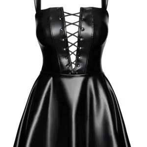 Noir Träger-Minikleid Powerwetlook Schwarz Noir Träger-Minikleid Powerwetlook Schwarz – Bild 5