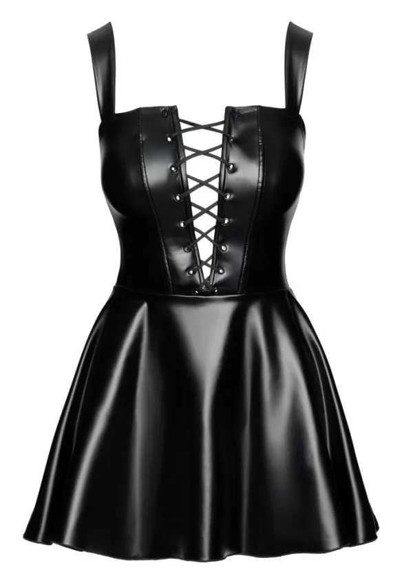 Noir Träger-Minikleid Powerwetlook Schwarz Noir Träger-Minikleid Powerwetlook Schwarz
