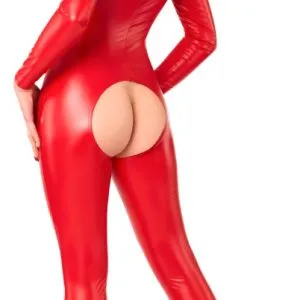 Noir Powerwetlook Overall ouvert in Rot, Größe XS - XL Noir Powerwetlook Overall ouvert in Rot, Größe XS - XL – Bild 3