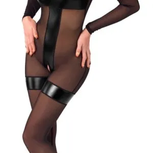 Noir - Schwarzer Overall ouvert mit Transparenz, Größe S, Farbe Schwarz Noir - Schwarzer Overall ouvert mit Transparenz, Größe S, Farbe Schwarz – Bild 2