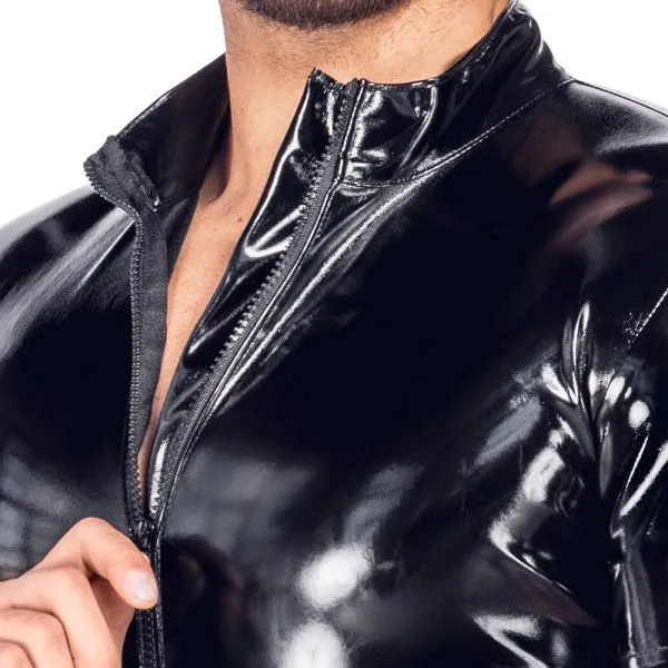 Black Level Glänzender Lack-Overall kurzarm schwarz Black Level Glänzender Lack-Overall kurzarm schwarz