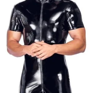 Black Level Glänzender Lack-Overall kurzarm schwarz Black Level Glänzender Lack-Overall kurzarm schwarz – Bild 2