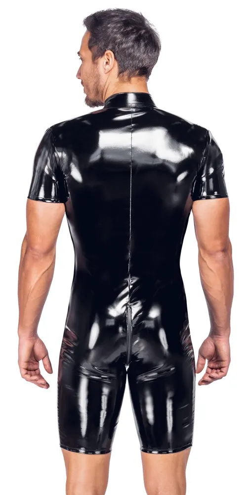Black Level Glänzender Lack-Overall kurzarm schwarz Black Level Glänzender Lack-Overall kurzarm schwarz