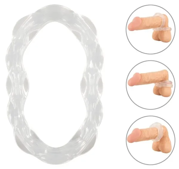 beau coeur PARINOR Silicone Cock & Ball Ring - Transparent, dehnbar, rutschfest